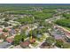 Wide aerial shot of property in a peaceful community, surrounded by lush greenery and mature trees at 4923 Fort Peck Rd, New Port Richey, FL 34655