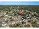 Expansive aerial shot showcasing the property's location within a quiet residential neighborhood at 5423 Abagail Dr, Spring Hill, FL 34608