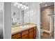 Bathroom with single sink vanity, and shower with glass doors at 6315 Shane Ln, New Port Richey, FL 34653