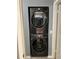 A modern LG Thinq washer and dryer are conveniently stacked in the laundry room at 7802 Hardwick Dr # 1116, New Port Richey, FL 34653