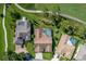 An aerial view showcases a collection of well-maintained residences, each featuring its own private pool at 8132 Summersong Ct, Spring Hill, FL 34606
