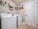 Well-equipped laundry room with modern appliances and convenient shelving at 9152 Bunting Rd, Weeki Wachee, FL 34613