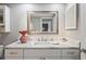 Bathroom with a marble countertop, modern fixtures, and large framed mirror at 9622 Brassie Ct # 9, New Port Richey, FL 34655