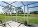 Screened lanai with chairs overlooking beautifully manicured greens and blue skies at 9622 Brassie Ct # 9, New Port Richey, FL 34655