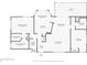 Floor plan of a single Gathering home highlighting the dimensions of each room, including the kitchen, bedrooms and bathrooms at 11494 Villa Rd, Spring Hill, FL 34609