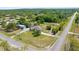 Aerial view of the property showcasing the house, barn, and expansive greenery at 14031 Hexam Rd, Brooksville, FL 34613