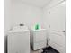 Bright laundry room includes full-sized washer and dryer and adjacent door at 15414 Green Jay Rd, Weeki Wachee, FL 34614