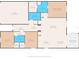 Detailed floor plan showcasing bedrooms, bathrooms, living room, kitchen and garage with dimensions labeled at 1987 Trillium Blvd, Brooksville, FL 34604