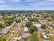 An aerial showcasing single-Gathering homes, mature trees, and green spaces in a well-established neighborhood at 2012 Warrington Way, Tampa, FL 33619