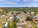A neighborhood featuring a mix of single-Gathering homes, tree-lined streets, and lush landscaping in an aerial view at 2012 Warrington Way, Tampa, FL 33619