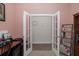 Home office with white french doors to an adjacent room at 3051 Francoa Dr, Odessa, FL 33556