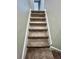 Carpeted stairway leading to the second floor of the home at 3304 Honeymoon Ln, Holiday, FL 34691