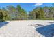 Community volleyball court with sand base, net and trees in the background at 4215 Maplehurst Way, Spring Hill, FL 34609