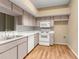 Cozy kitchen with white appliances, light wood cabinets, and a bright, functional layout at 4221 San Rafael Ave, New Port Richey, FL 34655