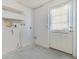 Clean laundry room features shelving and white walls providing a functional space at 4468 Rudder Way, New Port Richey, FL 34652