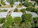 Aerial view of the home with mature landscaping at 5121 Hemlock Dr, New Port Richey, FL 34652