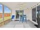 Covered patio with table and chairs with sliding glass doors at 5642 Dove Dr, New Port Richey, FL 34652