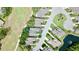 Aerial view of property showcasing landscaping, golf course, water, and neighborhood at 9200 Turnberry Ct, New Port Richey, FL 34655