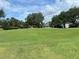 Beautiful lush green golf course surrounded by mature trees under a sunny sky at 9200 Turnberry Ct, New Port Richey, FL 34655