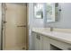 Clean and modern bathroom with walk in shower, and updated vanity at 1033 Ashbourne Cir, Trinity, FL 34655