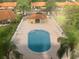 Overhead aerial shot of the community pool at 10670 43Rd N St # 204, Clearwater, FL 33762
