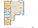 Detailed floor plan showcasing the layout of the home's bedrooms, living spaces, and kitchen at 1142 Wolford Dr, Trinity, FL 34655