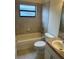 Classic bathroom featuring a vanity with sink, toilet, bathtub, and tile surround at 11520 Lounds Ct, New Port Richey, FL 34654