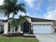 Charming single-story home featuring a well-manicured lawn and mature palm trees at 11520 Lounds Ct, New Port Richey, FL 34654