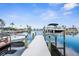 Private boat dock featuring two boat lifts, and plenty of room for your boats at 12535 Third Isle, Hudson, FL 34667