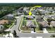 An aerial view showcasing a lovely home situated on a corner lot in a desirable neighborhood at 22316 Red Jacket Ln, Land O Lakes, FL 34639