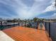 Waterfront dock featuring wood plank floors, decorative touches, and gate access to the open water at 6601 Nautical Isle, Hudson, FL 34667