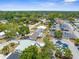 This aerial view shows a neighborhood with mature trees, as well as several commercial areas at 6633 Jackson St, New Port Richey, FL 34653
