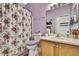 A full bath features a shower/tub combo and a single sink vanity at 8149 Ambersweet Pl, Land O Lakes, FL 34637