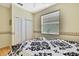 Bedroom features a dark wood bed frame and closet at 8149 Ambersweet Pl, Land O Lakes, FL 34637