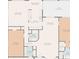 Detailed floor plan of home highlighting layout with bedrooms, bathrooms, kitchen, and living areas at 8248 Sugarbush Dr, Spring Hill, FL 34606