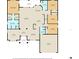 Detailed floor plan showcasing the layout with dimensions, including bedrooms, living spaces, and garage at 11042 Heth Ct, Weeki Wachee, FL 34613