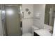 Well-maintained bathroom with a sleek glass-enclosed shower and modern fixtures at 13012 Wedgewood Way # A, Hudson, FL 34667