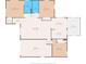Floor plan showing layout of living room, kitchen, bedrooms, bathrooms, garage and deck at 16018 Adobe Dr, Hudson, FL 34667
