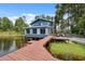 Charming lake house featuring a private dock with outdoor seating perfect for relaxation at 1602 Beachway Ln, Odessa, FL 33556