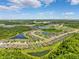 Aerial view showcasing the community, ponds and lush landscaping at 18566 Hunters Meadow Walk, Land O Lakes, FL 34638
