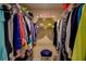 Well-organized walk-in closet featuring ample hanging space and shelving for storage at 1934 Golfview Dr # 1934, Tarpon Springs, FL 34689