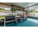 Enclosed back patio features seating and a view to backyard at 27263 Warner Ave, Brooksville, FL 34602