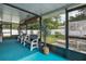 Enclosed back patio features seating and a view to backyard at 27263 Warner Ave, Brooksville, FL 34602