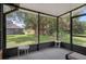 Enclosed patio featuring a view of the landscaped yard at 35046 Smoketree Ln, Dade City, FL 33523