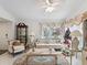 Charming living room with neutral palette, patterned rug, and an abundance of natural light at 3832 Sailmaker Ln # 3832, Holiday, FL 34691