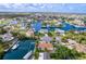 Aerial view of waterfront property with boat docks located at 4460 Flounder Dr, Hernando Beach, FL at 4460 Flounder Dr, Hernando Beach, FL 34607
