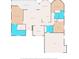Detailed floor plan outlining layout including bedrooms, bathrooms, kitchen, living room, and garage at 5035 Harbinger Rd, Spring Hill, FL 34608