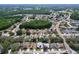 Spacious residential area showcasing homes with screened-in pools, lush trees, and nearby parks and lakes at 5249 Wellfield Rd, New Port Richey, FL 34655