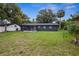 Well-maintained backyard with lawn, a view of the rear exterior, and a nearby patio at 5323 23Rd St, Zephyrhills, FL 33542