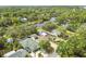 Aerial view of a neighborhood showcasing lush greenery, waterways, and well-maintained homes at 6046 River Rd, New Port Richey, FL 34652